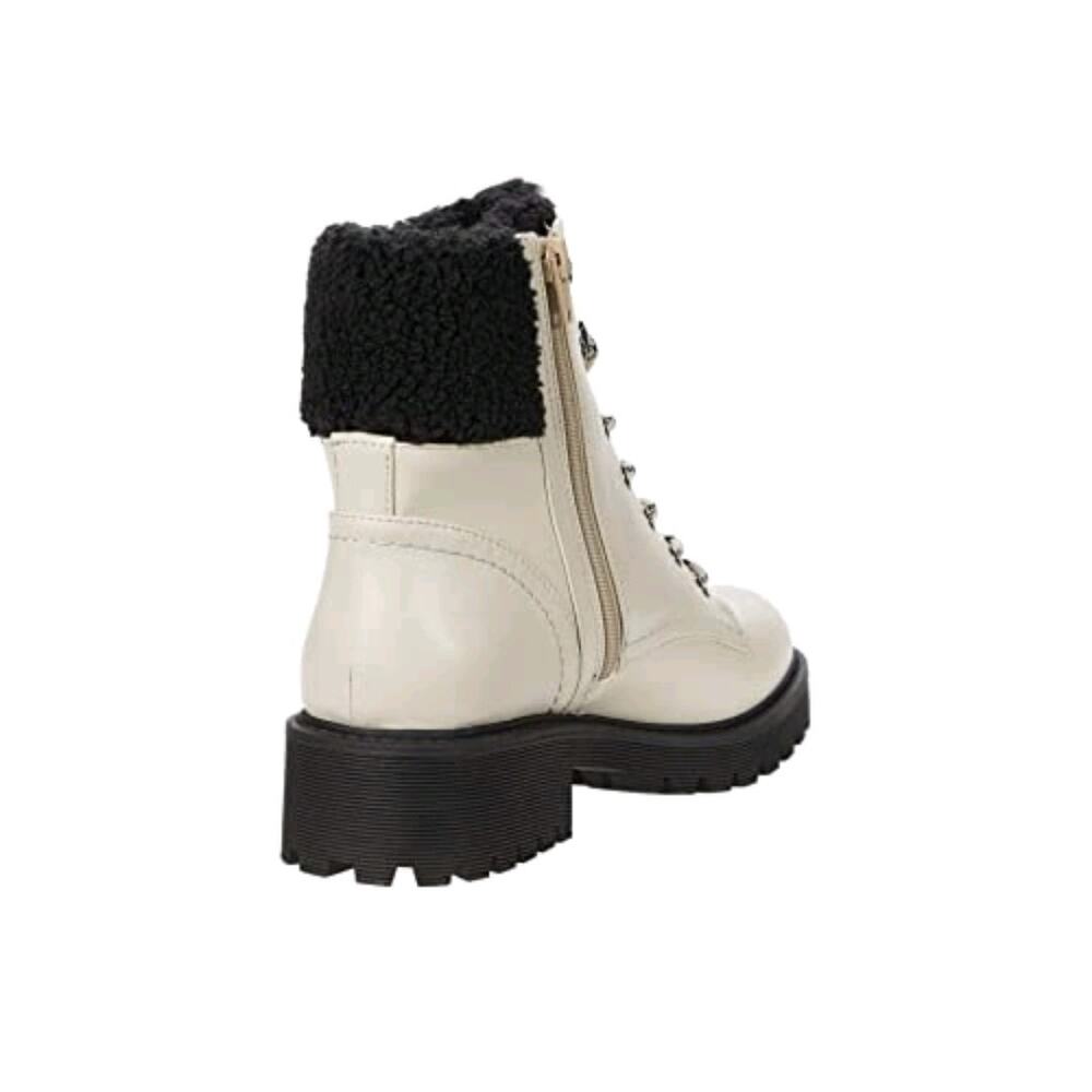 GBG LOS ANGELES IVORY FAUX FUR WOMEN'S COMBAT BOOTS - SIZE 7 - Picture 6 of 7